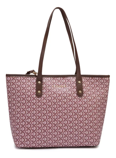 CAPRESE Caprese Callie Printed Brown Faux Leather Large Tote Handbag