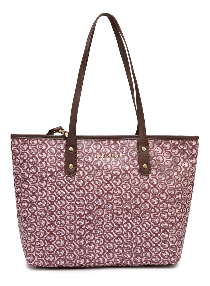 CAPRESE Caprese Callie Printed Brown Faux Leather Large Tote Handbag