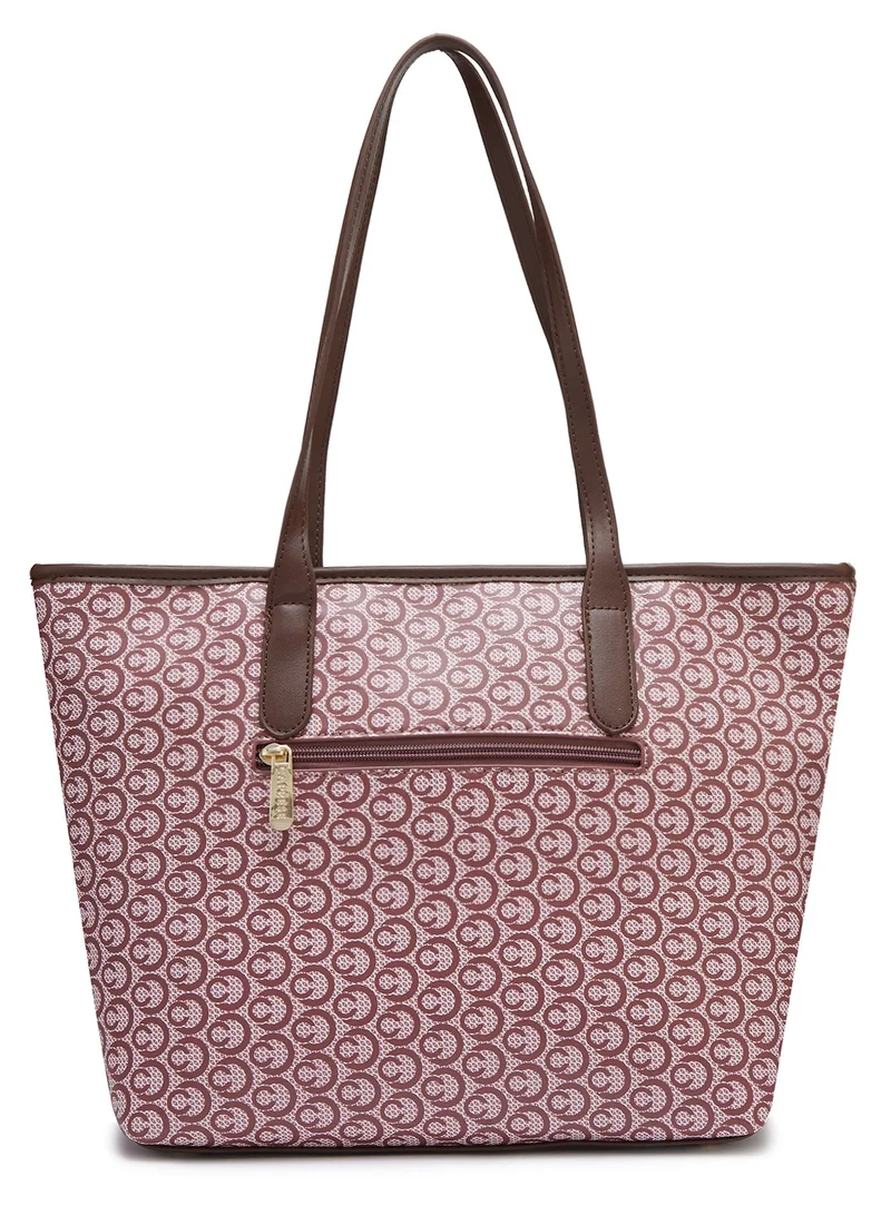 CAPRESE Caprese Callie Printed Brown Faux Leather Large Tote Handbag