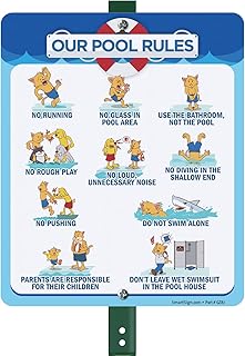 SmartSign SmartSign 12 x 10 inch Ã¢â‚¬Å“Our Pool Rules - No Running, No Glass, Use Bathroom, No Noise, No Diving ...Ã¢â‚¬Â  - Image 1
