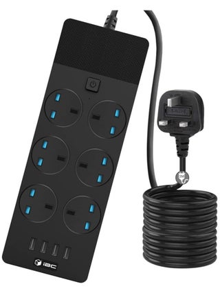 2M Extension Lead with 4 USB Ports and 6 Sockets, Surge Protected Wall Mount Power Strip, Built-in Fuse, Black - pzsku/Z6DB361C3392C8E59A8D7Z/45/_/1723114875/c7ac03e7-96ab-4ea5-bd79-3dca9f8c7740