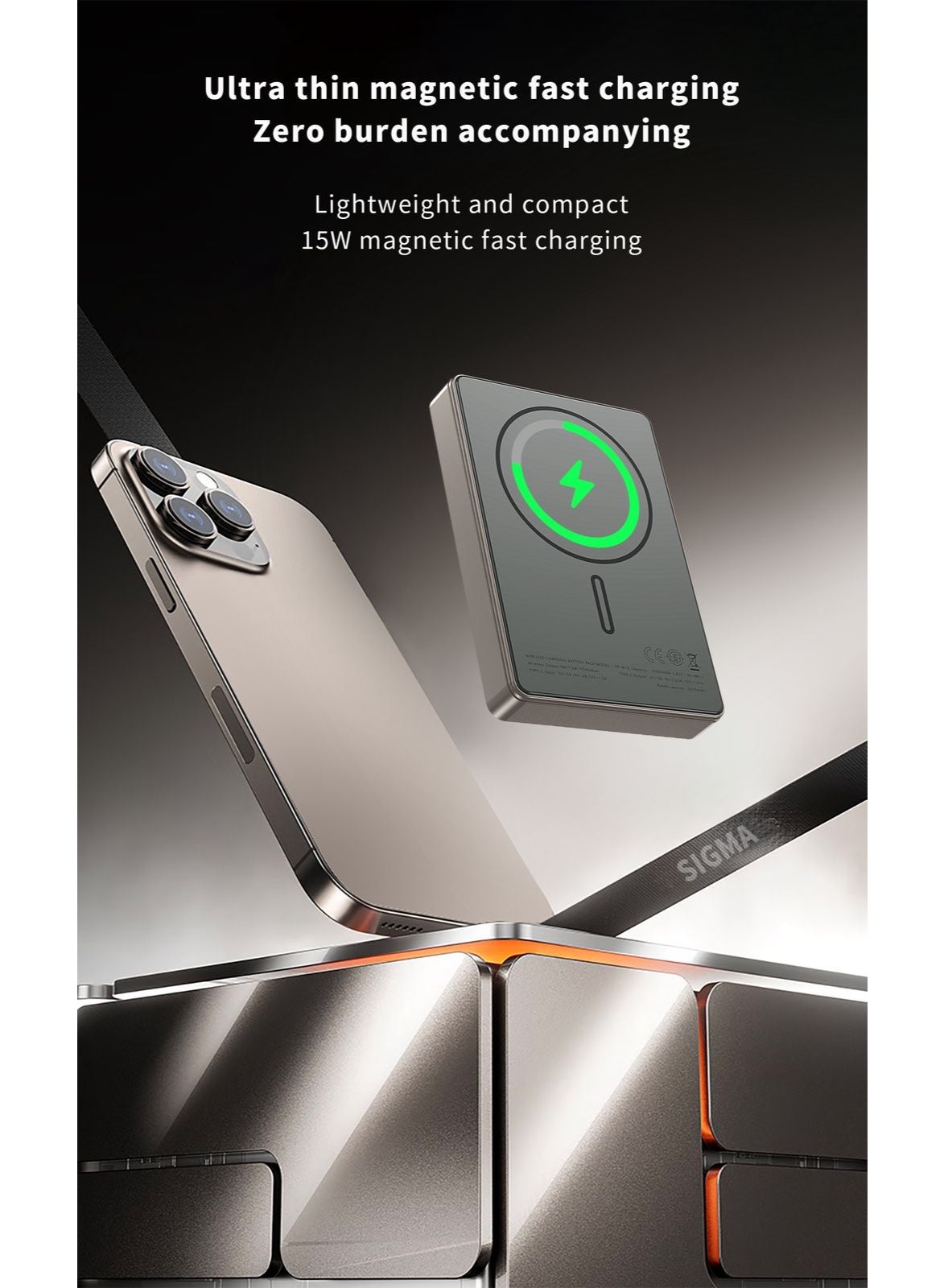 زوم بلس Zoomplus W10 Wireless Magsafe Power Bank usbpdcharging3.0