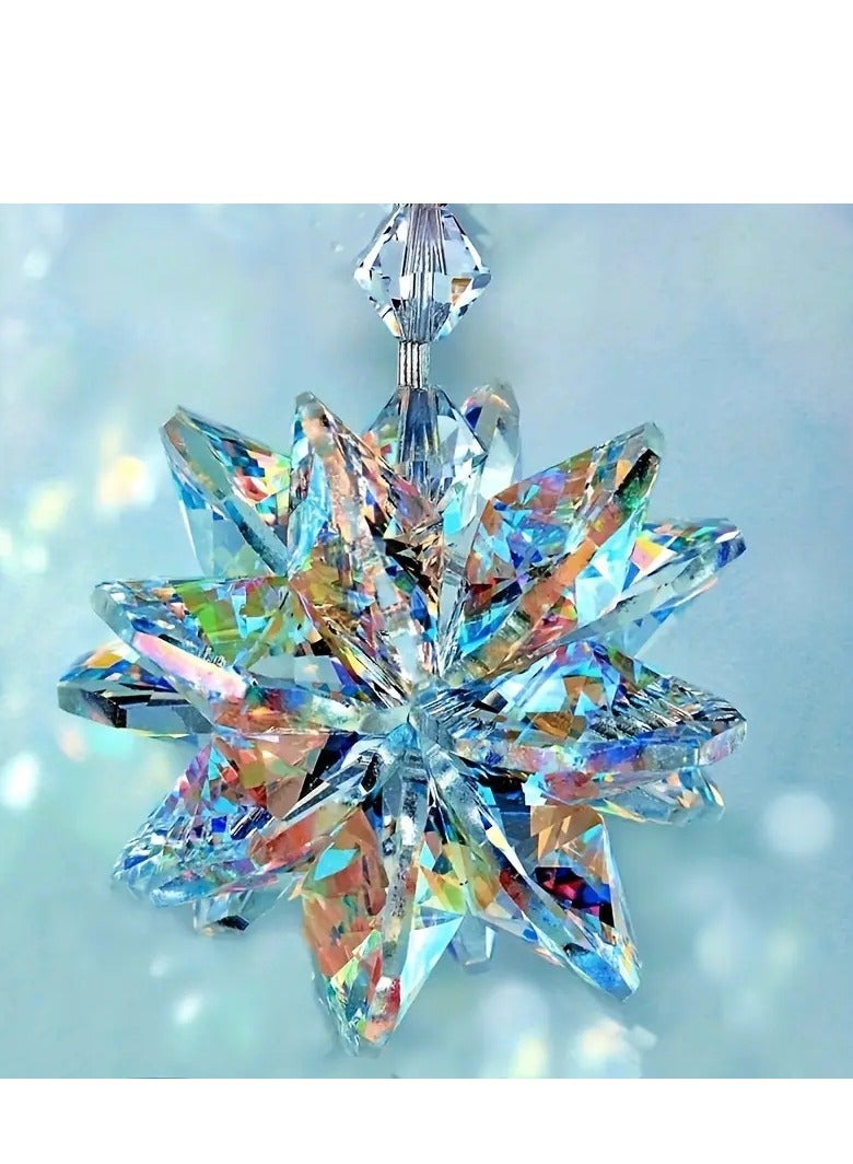 زينة شجرة عيد الميلاد قطعة واحدة من زينة شجرة عيد الميلاد الكريستالية الشفافة قلادة زينة عيد الميلاد المنزلية - Image 1