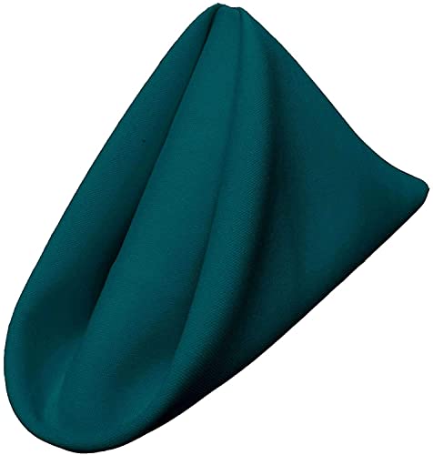 LA Linen 10-Pack Poly Poplin Napkin, Soft Cloth Napkins, Washable Reusable Napkins, Stain and Wrinkle Resistance Table Napkins for Dinner, Wedding, Parties, 18 by 18-Inch, Teal Dark - Image 2
