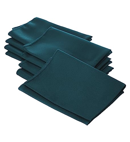 LA Linen 10-Pack Poly Poplin Napkin, Soft Cloth Napkins, Washable Reusable Napkins, Stain and Wrinkle Resistance Table Napkins for Dinner, Wedding, Parties, 18 by 18-Inch, Teal Dark - Image 4