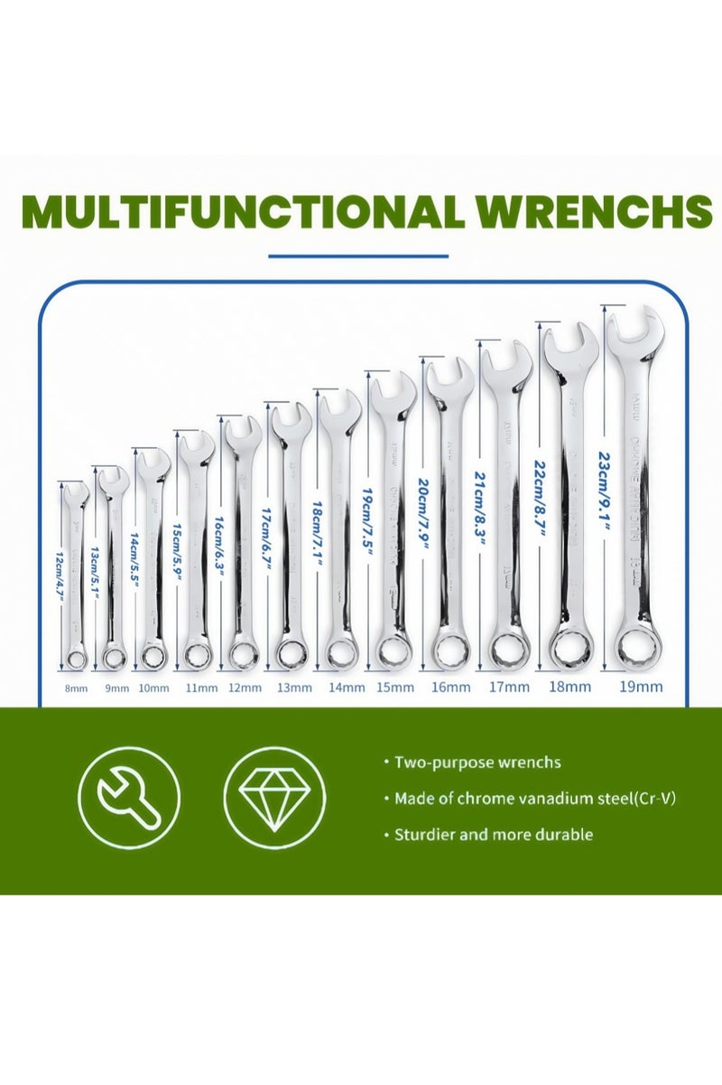 ET-LIFE 216pcs Car Mechanic Socket Tool Kit Set Car Repair Tool - 1/4" 3/8" 1/2" Drive Socket Set, Ratchet Socket Wrench Set with Quick Released Reversible Ratchet, Sockets for Home or Automobile Maintenance - Image 5
