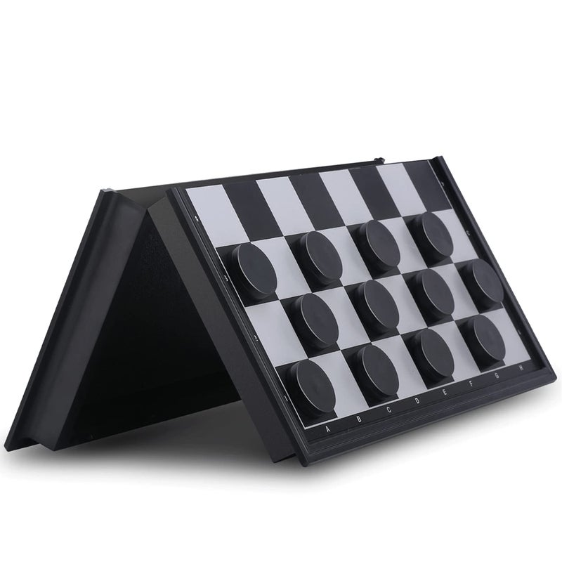 QuadPro Magnetic Travel Checkers Board Game Set with Folding Board Family Educational Toys for Kids and Adults - Image 3