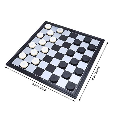 QuadPro Magnetic Travel Checkers Board Game Set with Folding Board Family Educational Toys for Kids and Adults - Image 5