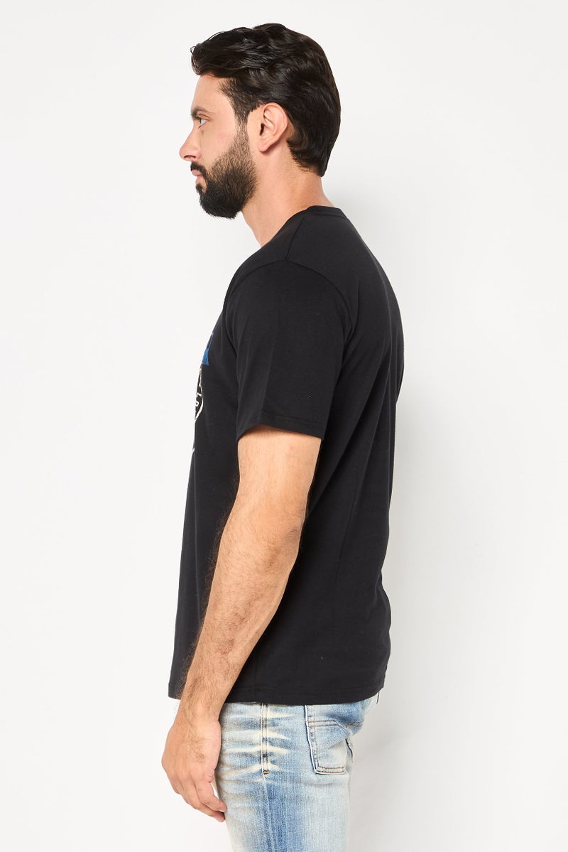 Nordland Men Regular Fit Brand Logo Short Sleeve T-Shirt, Black - Image 3