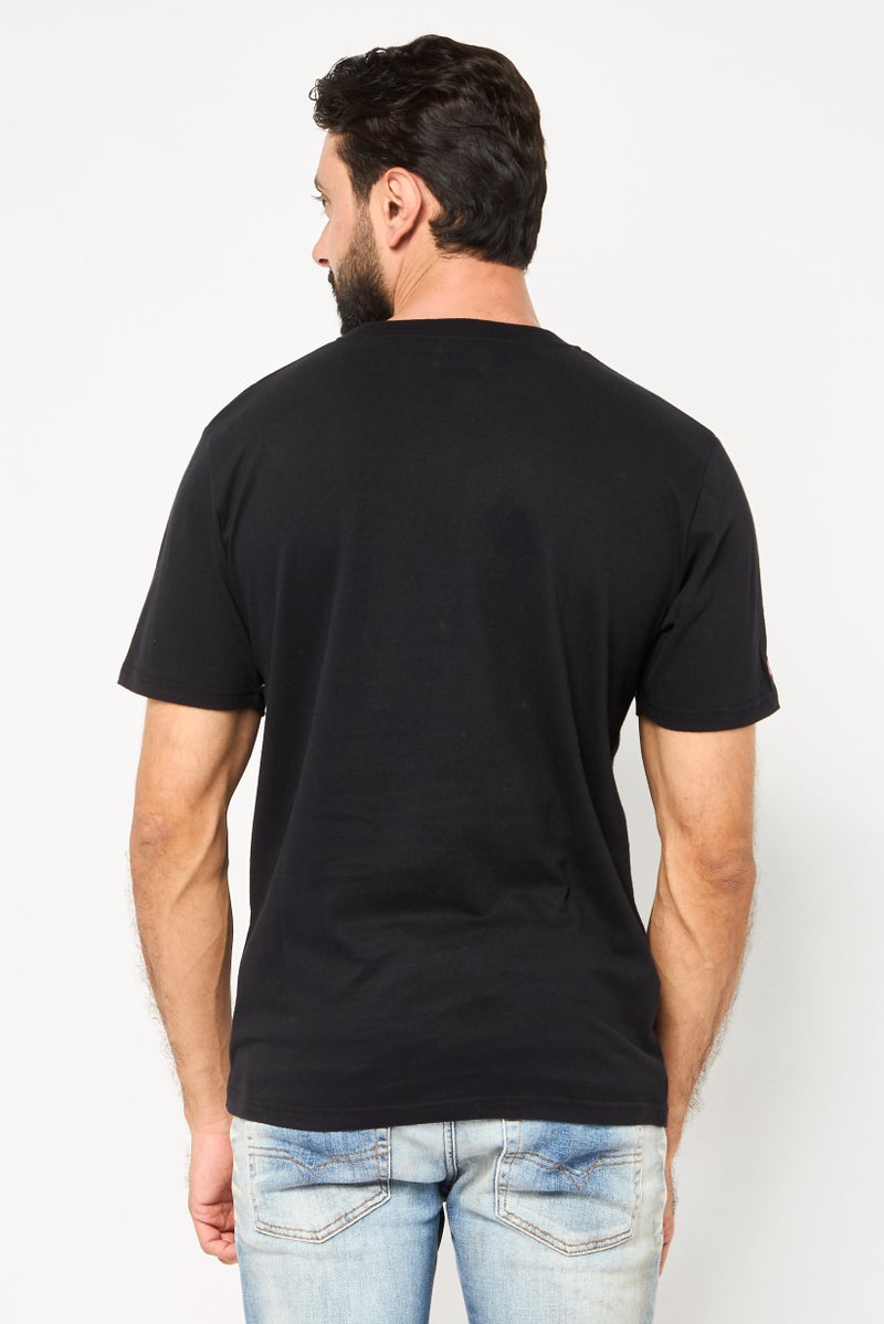 Nordland Men Regular Fit Brand Logo Short Sleeve T-Shirt, Black - Image 4