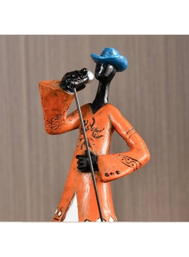 Retro Band Singer Resin Statue, Abstract Musician Figurine, 28cm Tall - Image 2