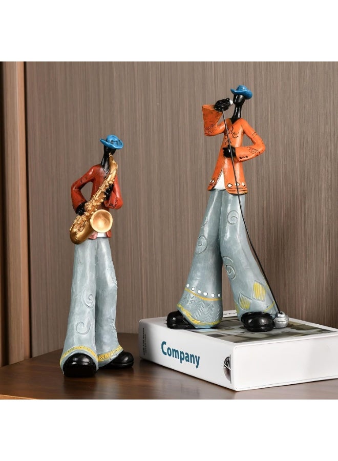 Retro Band Singer Resin Statue, Abstract Musician Figurine, 28cm Tall - Image 4