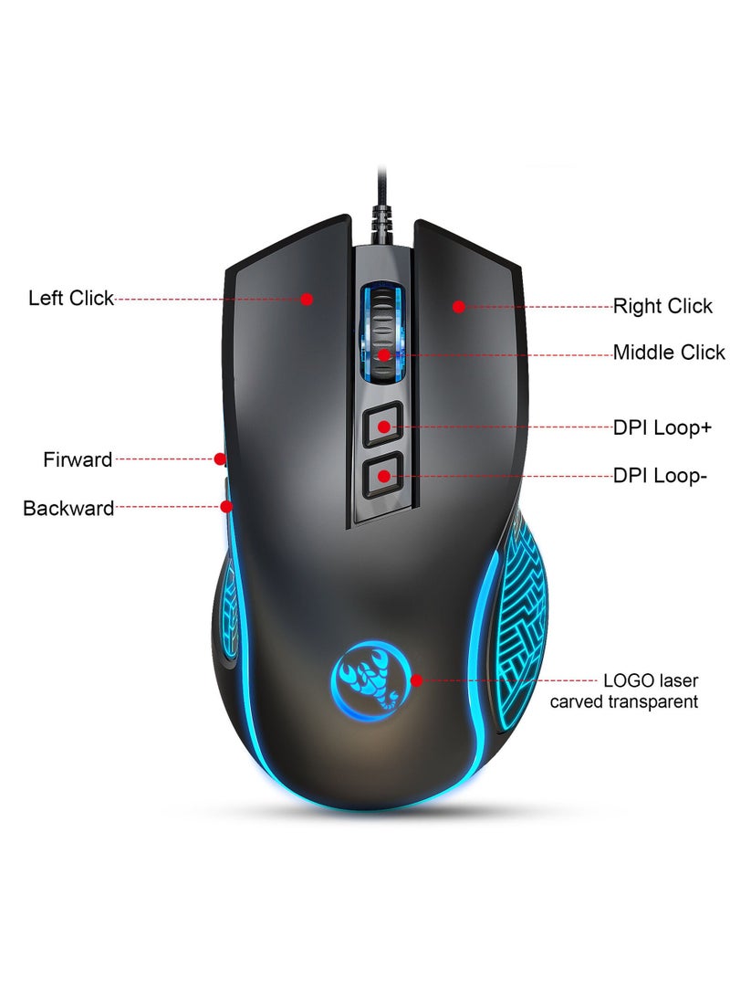 Gaming Wired Keyboard With Mouse Set
