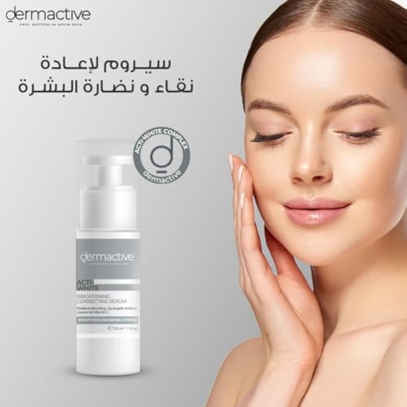 DERMACTIVE Acti‑White Brightening Serum – 30 ml Targeted Brightening, Skin Tone Correction, Lightweight & Fast Absorbing All Skin Types, Sensitive Skin, Daily Use – AM & PM - Image 1
