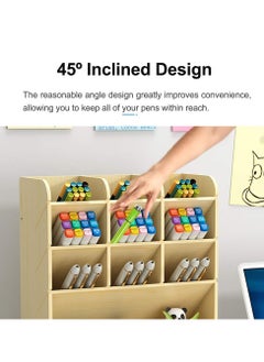 Kidle Wooden Desk Organiser, Large Capacity, Pen Holder for Office, Home and School Supplies  - Image 4