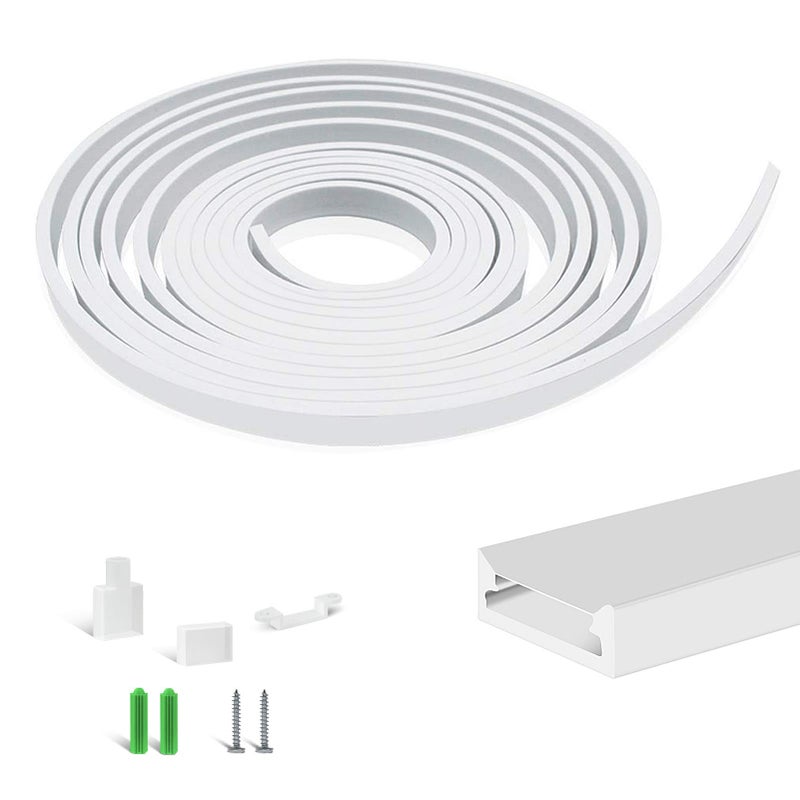 BIRRAY 16.4FT/5M Silicone LED Channel System, U Shape 5x13mm DIY Neon Rope Light IP67 Waterproof Tube for 10mm Strip Lights Installation, for Indoor Outdoor Ambient Decor (LED Dot Visible) - Image 1