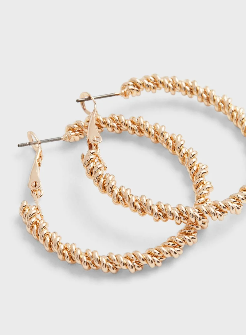 اتش اند ام Twisted Hoop Earrings