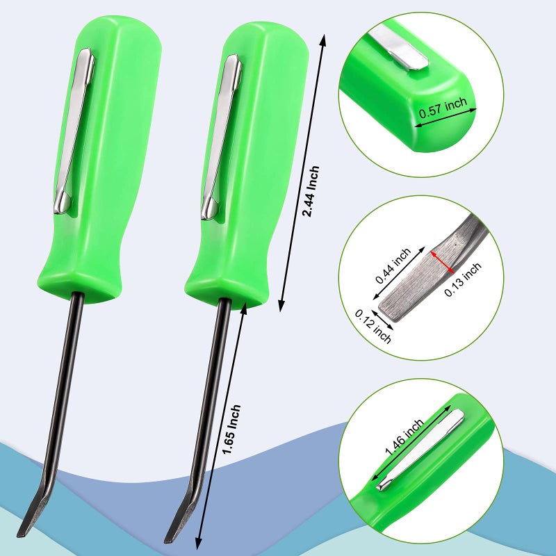 Zhehao 6 Pieces Mini Pocket Pry Bar Green Pocket Bar with Clip Set 4.5 Inch Length Mini Pry Tool for Home Office Car Repair Gadgets Mechanics Electricians Technicians (Green) - Image 2