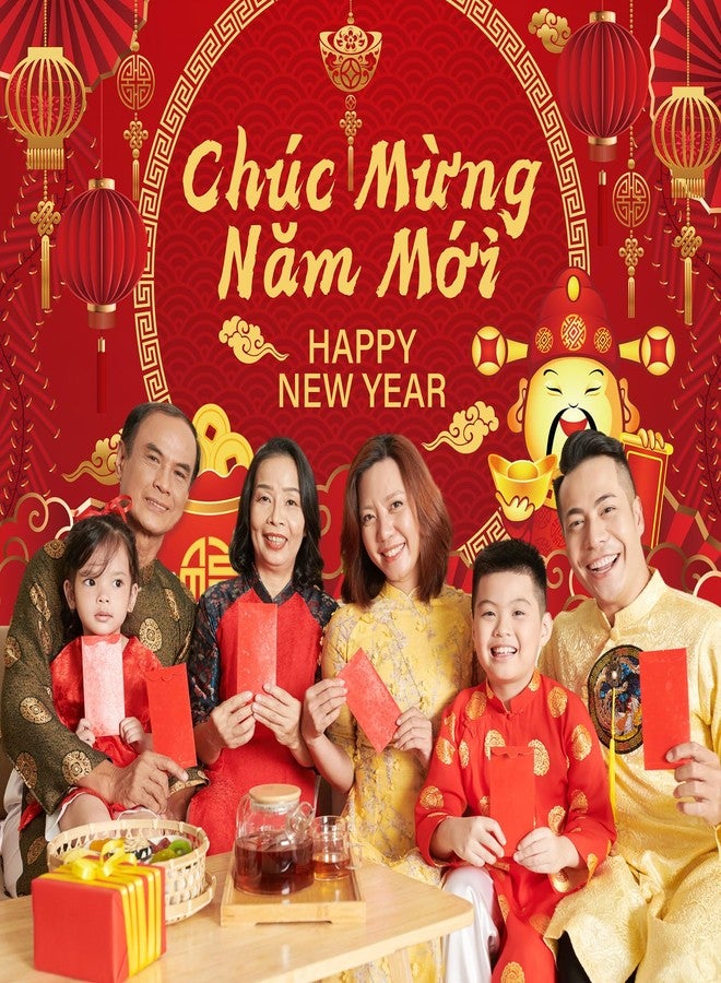 SmoothNovelty 6x4 ft Vietnamese New Year Backdrop Vietnamese Lunar New Year Decorations 2026 TET Decorations for Holiday Spring Festival Party - Image 5