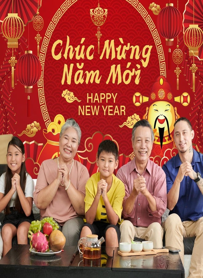 SmoothNovelty 6x4 ft Vietnamese New Year Backdrop Vietnamese Lunar New Year Decorations 2026 TET Decorations for Holiday Spring Festival Party - Image 4