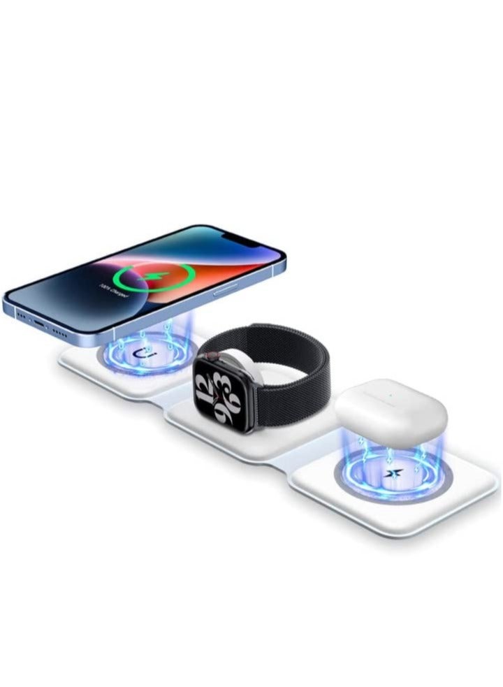 General Magnetic Foldable Ultra-Thin Mobile Phone Watch Stand Charger 15W  - Image 1