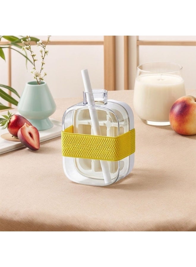 Happy Home Ice Cube Bottle, 2 in 1 Ice Cube Tray Water Bottle with Lid and Bin, Ice Cube Making Bottle, Easy Press to Release Silicone Ice Cube Tray for Juice Beverages Coffee (White, 500 ML) - Image 5