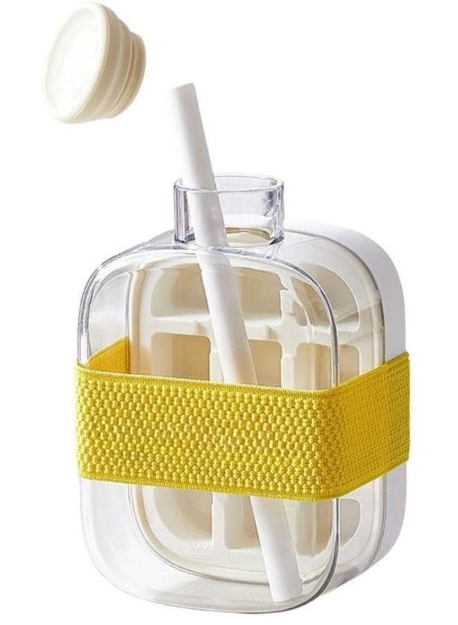 Happy Home Ice Cube Bottle, 2 in 1 Ice Cube Tray Water Bottle with Lid and Bin, Ice Cube Making Bottle, Easy Press to Release Silicone Ice Cube Tray for Juice Beverages Coffee (White, 500 ML) - Image 3