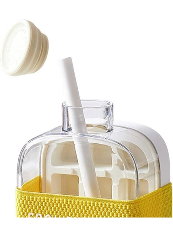 Happy Home Ice Cube Bottle, 2 in 1 Ice Cube Tray Water Bottle with Lid and Bin, Ice Cube Making Bottle, Easy Press to Release Silicone Ice Cube Tray for Juice Beverages Coffee (White, 500 ML) - Image 2