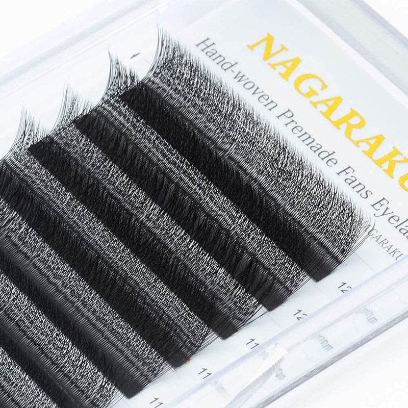 NAGARAKU 3D W Shape Eyelash Extension Volume Premade Matte Black Cluster Easy Fanning yy Eye Lashes with Thickness 007mm 12mm W3DCurlD - Image 5