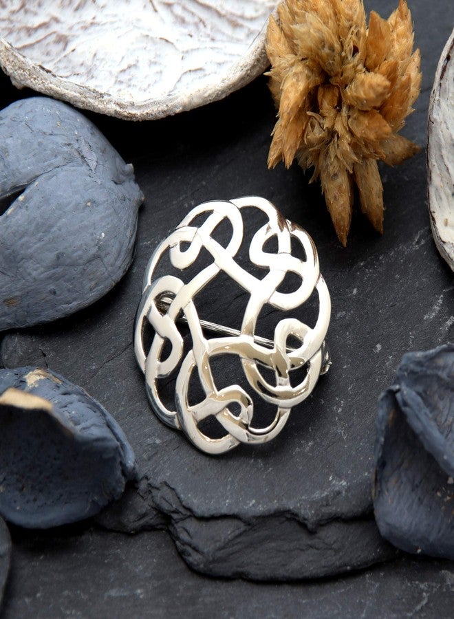 Alexander Castle 925 Sterling Silver Brooch for Women - Celtic Brooch Pin with Jewelry Gift Box - 27mm - Image 2