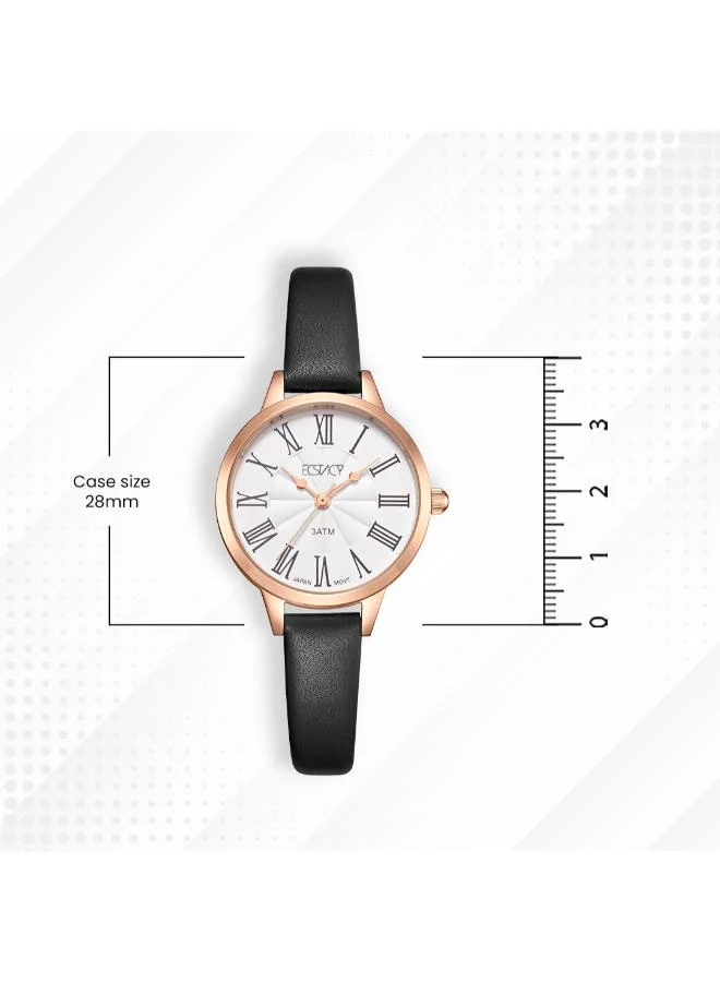 Ecstacy White Women's Genuine leather Analog Watch E25511-RLBW - 28 mm for Women | Best Price UAE