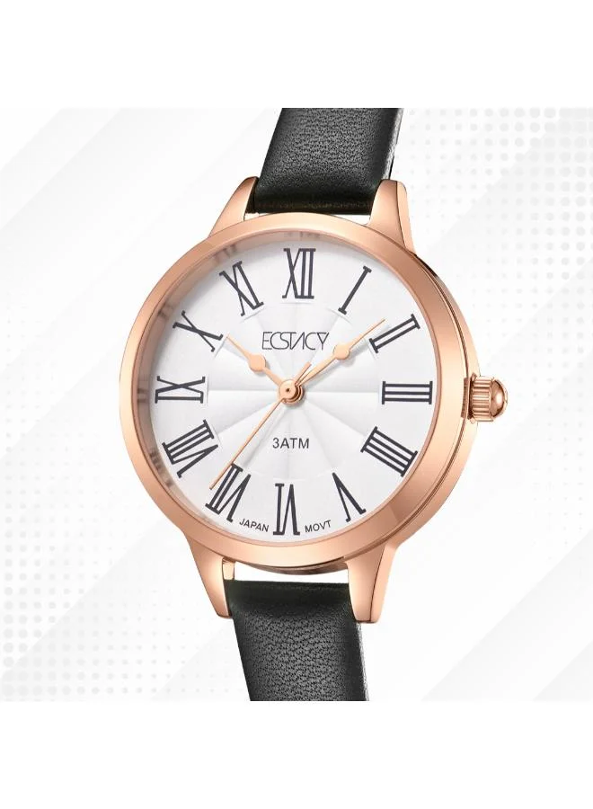Ecstacy White Women's Genuine leather Analog Watch E25511-RLBW - 28 mm for Women | Best Price UAE