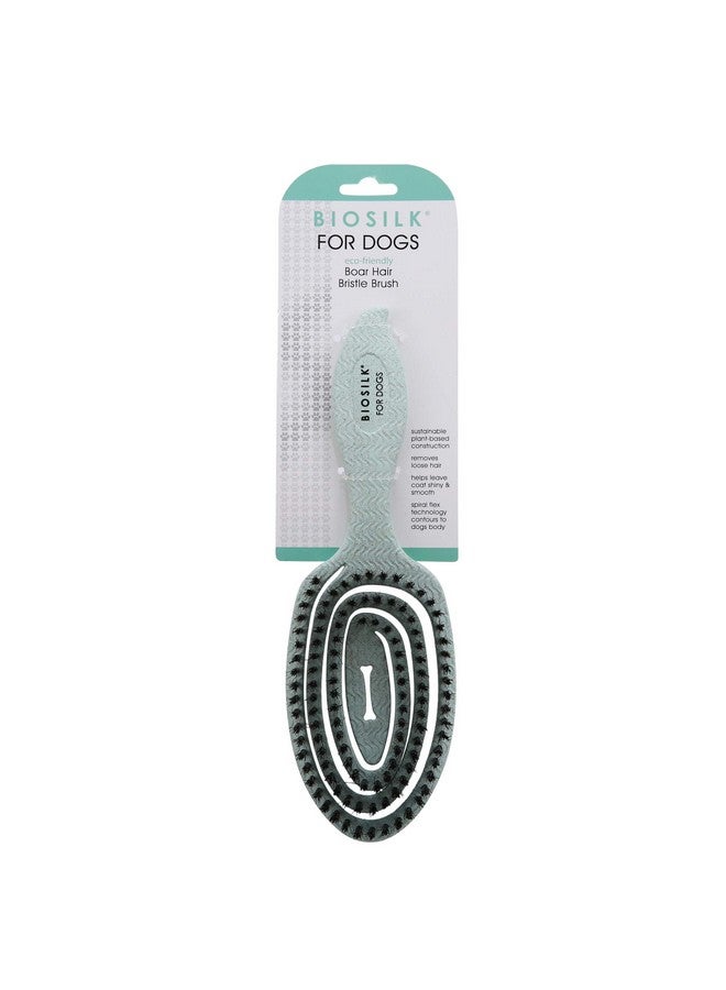 BioSilk for Dogs Eco-Friendly Boar Hair Bristle Brush in Mint Green | Easy to Hold Ergonomic Handle Dog Brush for Shedding | Best Pet Brush for Dog Grooming - Image 1