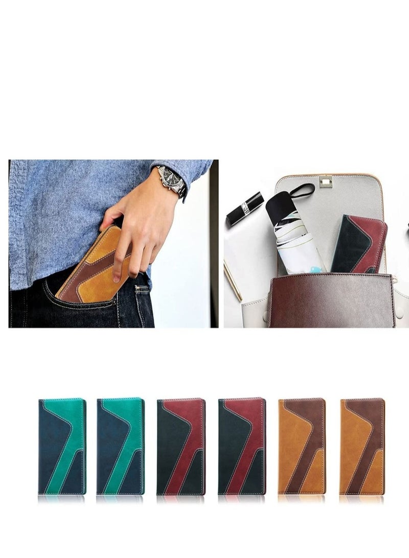 كابتن تيك For Samsung Galaxy S10 Case PU Leather Wallet Case Card Holder Shockproof Flip Cover Black red - Image 4