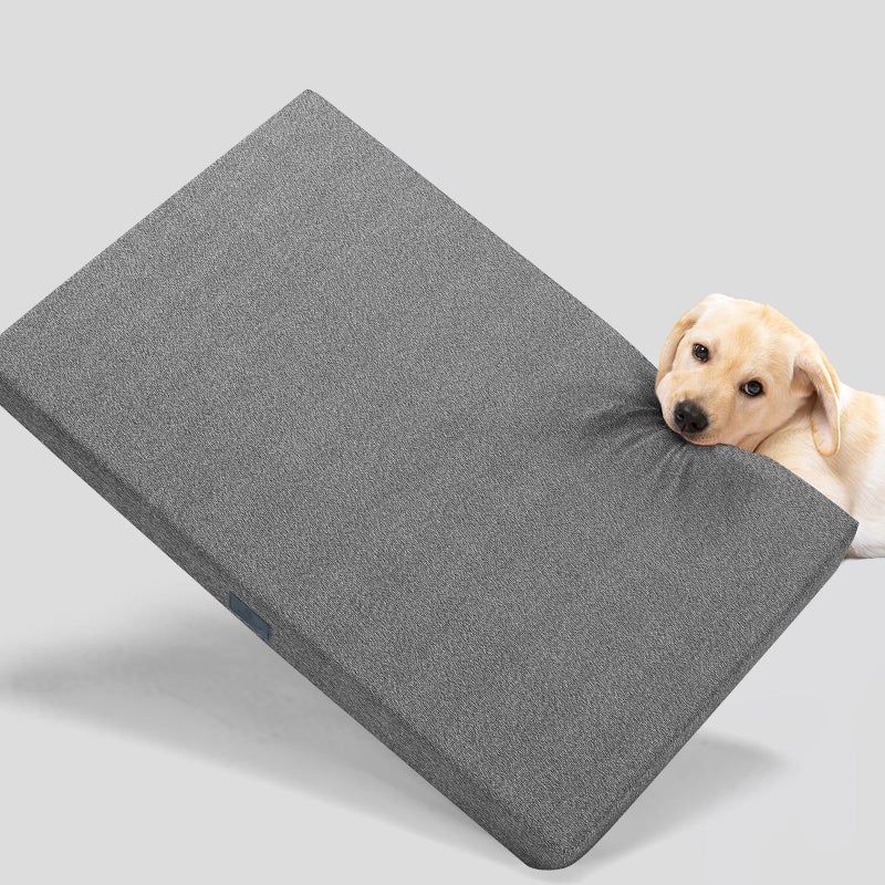 Veehoo Chew Proof Dog Bed for Crate, Indestructible Dog Crate Bed for Aggresive Chewers, Extra Large Tough Chew Resistant Pet Pad with Hidden Zipper, Removable Washable Cover - Image 1