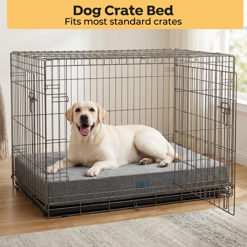 Veehoo Chew Proof Dog Bed for Crate, Indestructible Dog Crate Bed for Aggresive Chewers, Extra Large Tough Chew Resistant Pet Pad with Hidden Zipper, Removable Washable Cover - Image 3