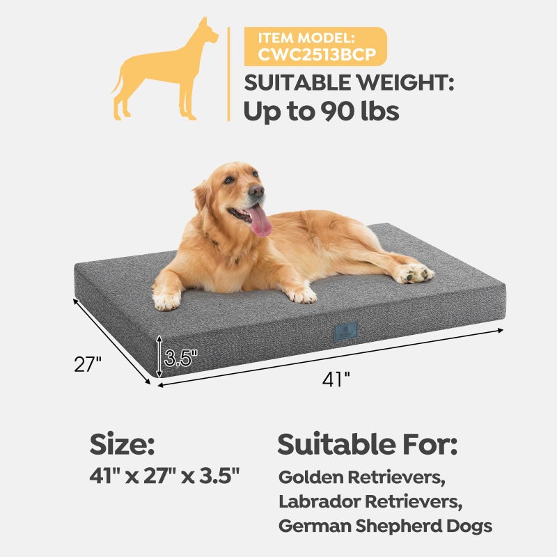 Veehoo Chew Proof Dog Bed for Crate, Indestructible Dog Crate Bed for Aggresive Chewers, Extra Large Tough Chew Resistant Pet Pad with Hidden Zipper, Removable Washable Cover - Image 4
