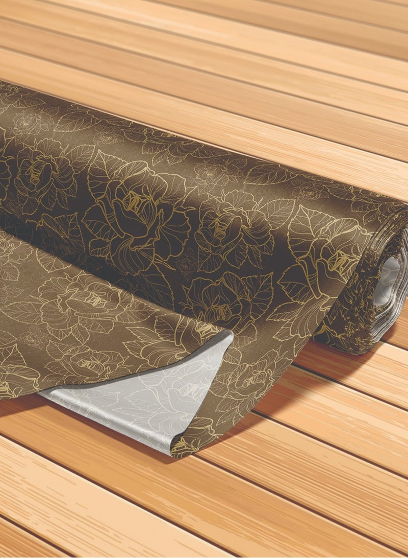 Vellato Al Lail Aramny Silk Fabric By The Yard Gold Brown Floral Design Jalabiya Makhweer Dressmaking 58 Inches Width - Image 5