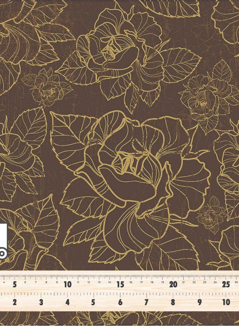 Vellato Al Lail Aramny Silk Fabric By The Yard Gold Brown Floral Design Jalabiya Makhweer Dressmaking 58 Inches Width - Image 4