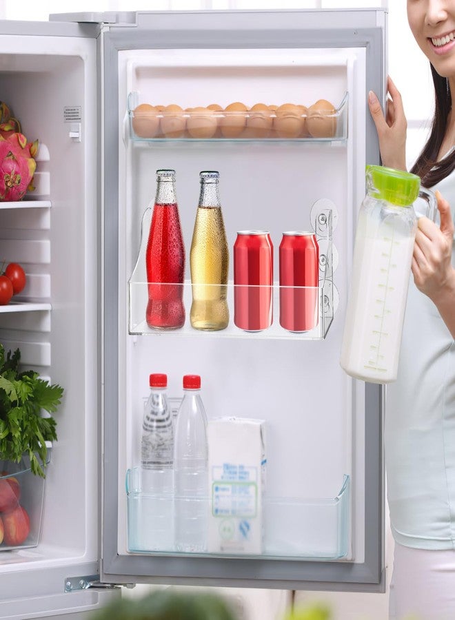 Amosfun Acrylic Suction Cup Beverage Shelf 5-Bottle Drink Organizer for Refrigerator Kitchen Bathroom Suction Cup Storage Holder 13.14 X 5.70 X 2.95 Inches - Image 3