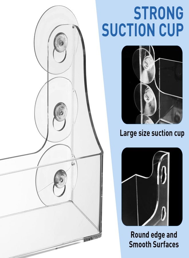 Amosfun Acrylic Suction Cup Beverage Shelf 5-Bottle Drink Organizer for Refrigerator Kitchen Bathroom Suction Cup Storage Holder 13.14 X 5.70 X 2.95 Inches - Image 5