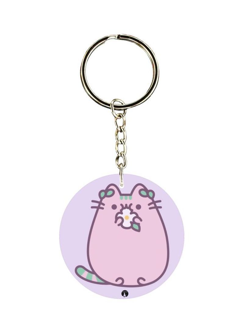 RKN Cartoon Cat Printed Double Sided Keychain