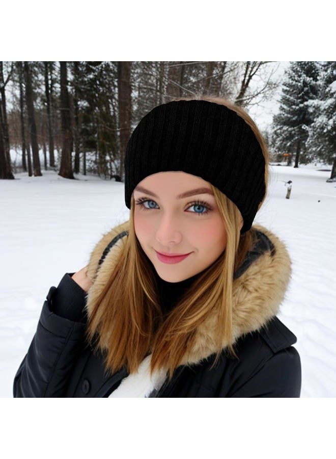 YISSION 5 Pcs Winter Headbands for Women Non Slip Wide Headbands Thick Knit Head bands White Khaki Brown Gray Black Headband Soft Ear Warmer Hairbands Hair Accessories for Women Girls - Image 3