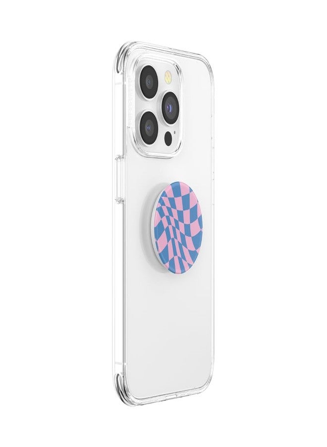 POPSOCKETS قبضة هاتف بوب سوكيتس مع قاعدة قابلة للتوسيع، قبضة لاصقة - مربعات متموجة - Image 3