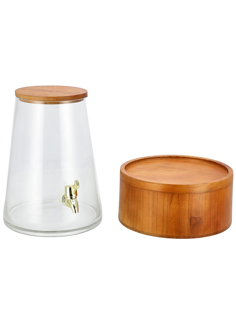 La Mesa Glass Juice Dispenser 4 L with Wooden Base  - Image 3