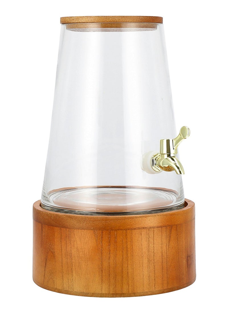 La Mesa Glass Juice Dispenser 4 L with Wooden Base  - Image 1