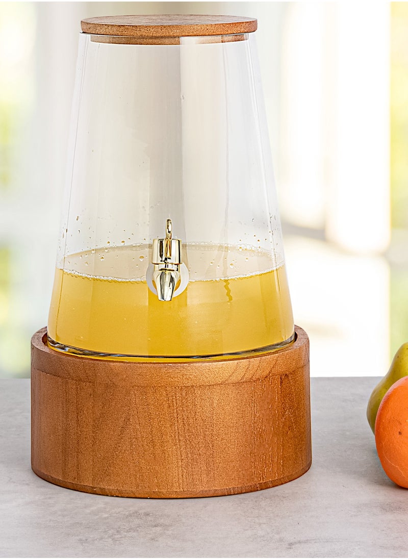 La Mesa Glass Juice Dispenser 4 L with Wooden Base  - Image 4
