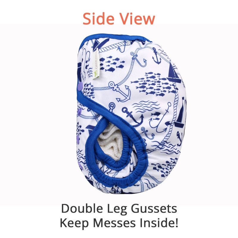 OsoCozy One Size Cloth Diaper Covers - Adjustable Snap Fit & Double Leg Gussets for Baby Boys & Girls from 8-35 Pounds. Use with Prefold, Flat or Fitted Cloth Diapers or Snap-in Inserts. - Image 3