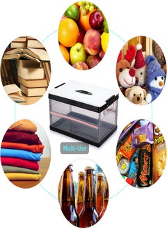 KASTWAVE Foldable Plastic Storage Box With Lid Upgrade Multifunction Transparent Collapsible Storage Bins Stackable Clear Latch Storage Box with Handle Clear Black  - Image 2