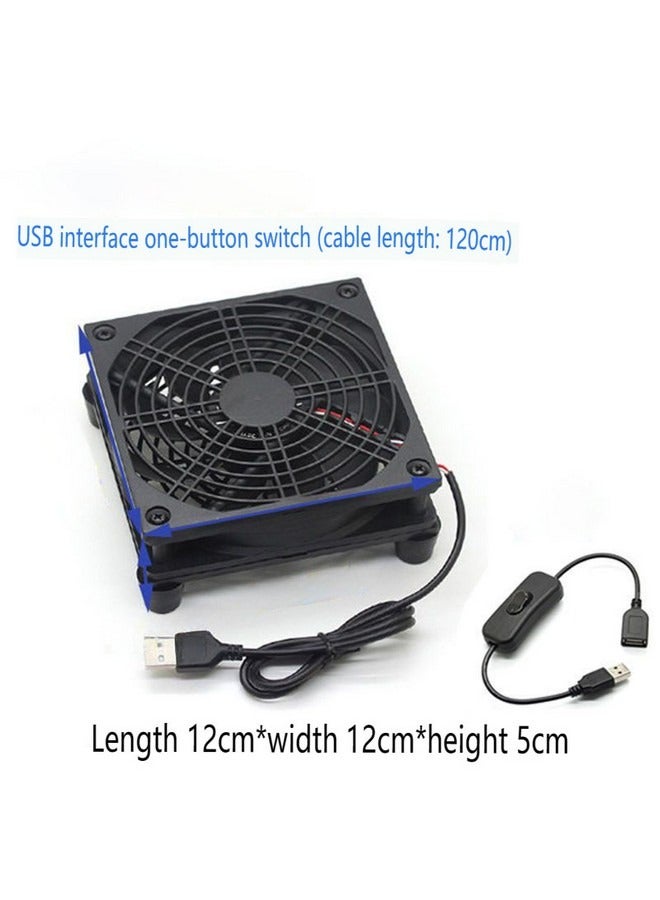 مروحة تبريد جهاز التوجيه تصميم هادئ، صندوق فك التشفير البصري للقطط، قاعدة حامل مشعاع التبريد، جهاز توجيه تدفق الهواء العالي الصامت، بالوعة الحرارة لصندوق تلفزيون مبرد الكمبيوتر - Image 5